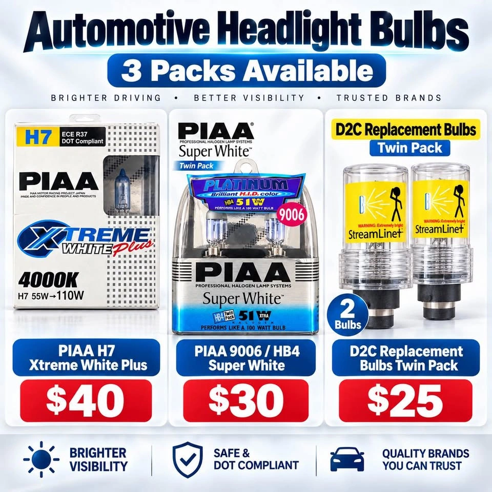 PIAA H7 9006/HB4 + D2C Headlight Bulbs – Twin Packs $25+ - photo 2