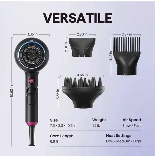 Wavytalk Blown Away Ionic Hair Dryer Black Fast Drying - photo 3