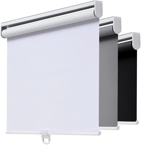 AOSKY Cordless Roller Shades Blackout Blinds 21"W x 72"H White