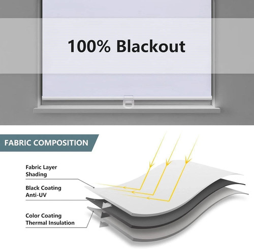 AOSKY Cordless Roller Shades Blackout Blinds 21"W x 72"H White - photo 4