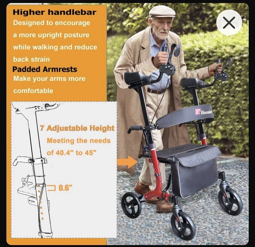 Aliseniors Upright Walker for Seniors 300LBS - photo 2