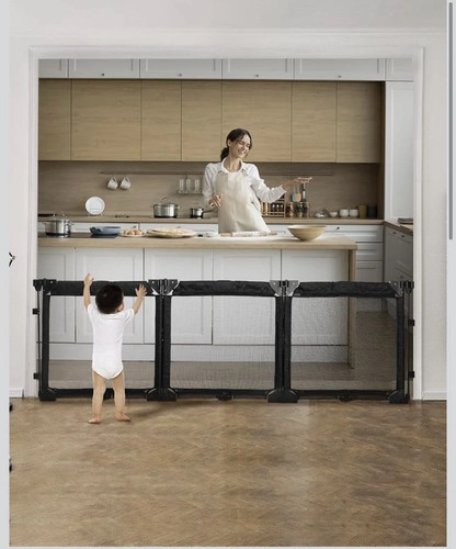 Share Extra Wide Baby Gate Playpen with Heat-Resistant Mesh, 3 P