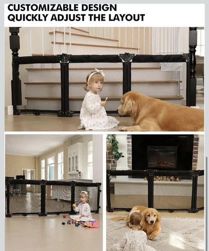 Share Extra Wide Baby Gate Playpen with Heat-Resistant Mesh, 3 P - photo 3