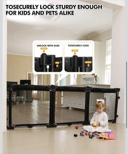 Share Extra Wide Baby Gate Playpen with Heat-Resistant Mesh, 3 P - photo 5