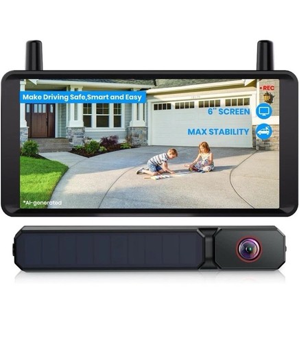 AUTO-VOX 6 Inch Solar Backup Camera Wireless, 1 Minute Easy Inst
