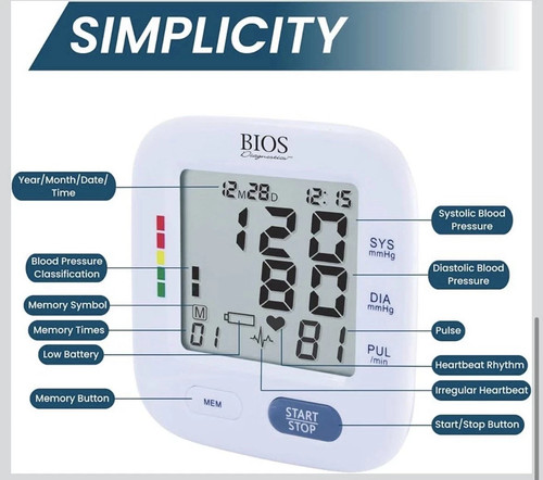 BIOS Diagnostics Blood Pressure Monitor Simplicity - photo 2