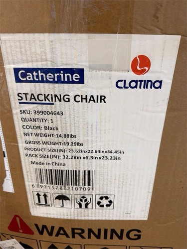 Clatina Stacking Chair Home Desk Chair Classroom Chair Black - photo 5