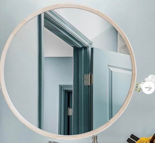 30 inch Round wood mirror | Wall mounted | Natural