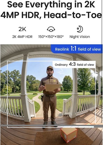 REOLINK Battery Video Doorbell (2nd Gen) - 2K Wireless Doorbell - photo 2