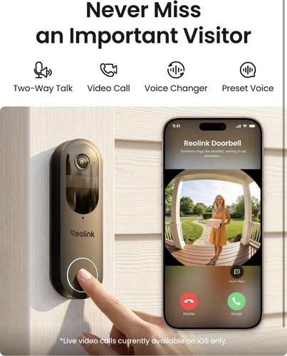 REOLINK Battery Video Doorbell (2nd Gen) - 2K Wireless Doorbell - photo 3
