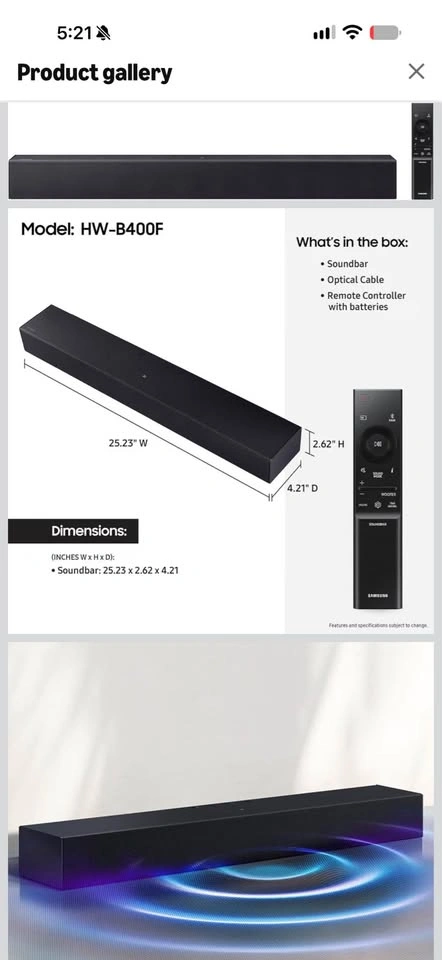 Samsung B-Series 2.0 Ch Soundbar (HW-B400F) with Remote - photo 5