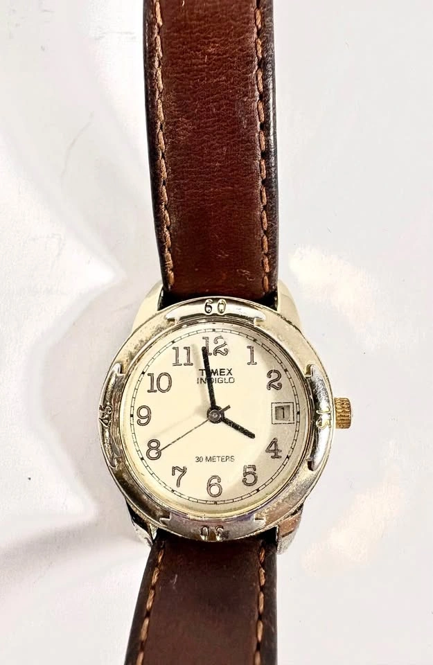 Vintage Timex Indiglo Watch with leather straps