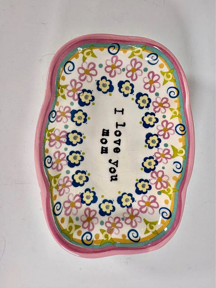 Natural Life "I Love You Mom" Ceramic Tray
