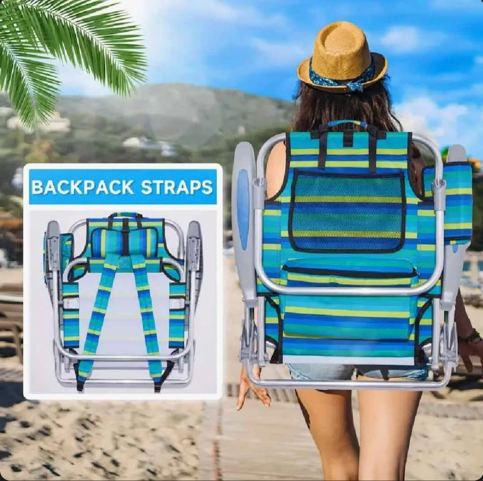 Set of 2 Backpack Beach Chairs with Cooler Pouch - photo 2