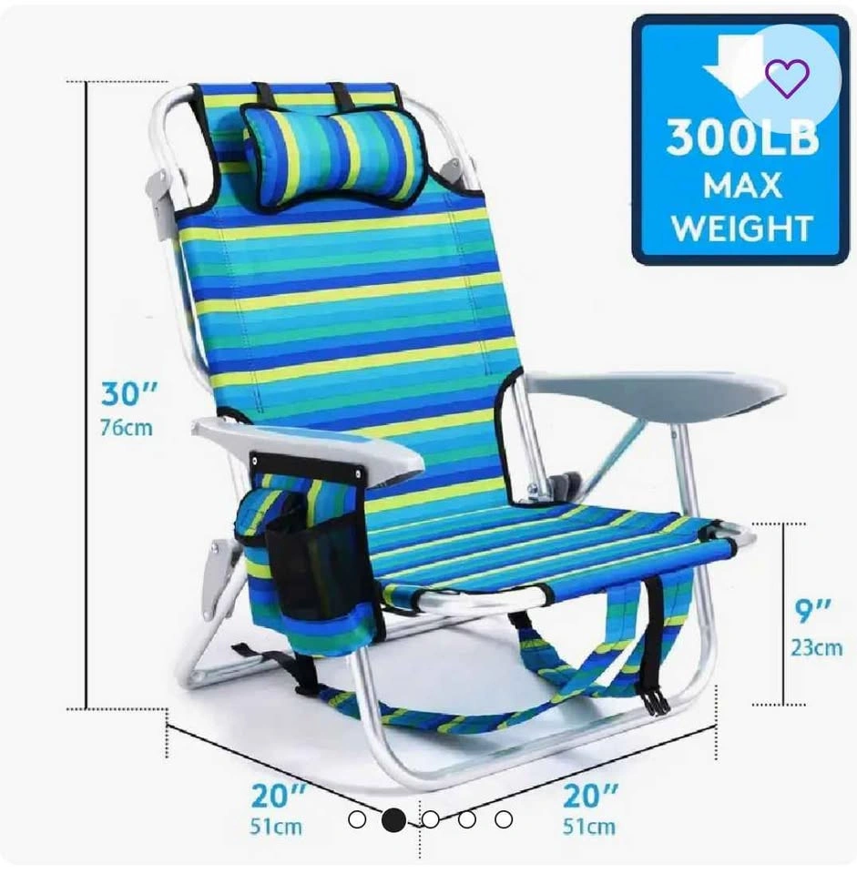 Set of 2 Backpack Beach Chairs with Cooler Pouch - photo 4