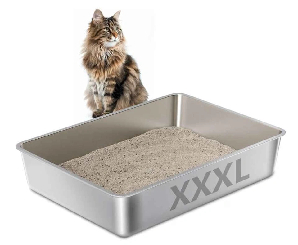 XXXL Stainless Steel Cat Litter Box -Extra Large 28"x20"x6" - photo 2