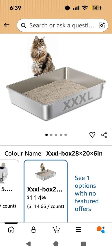XXXL Stainless Steel Cat Litter Box -Extra Large 28"x20"x6" - photo 5