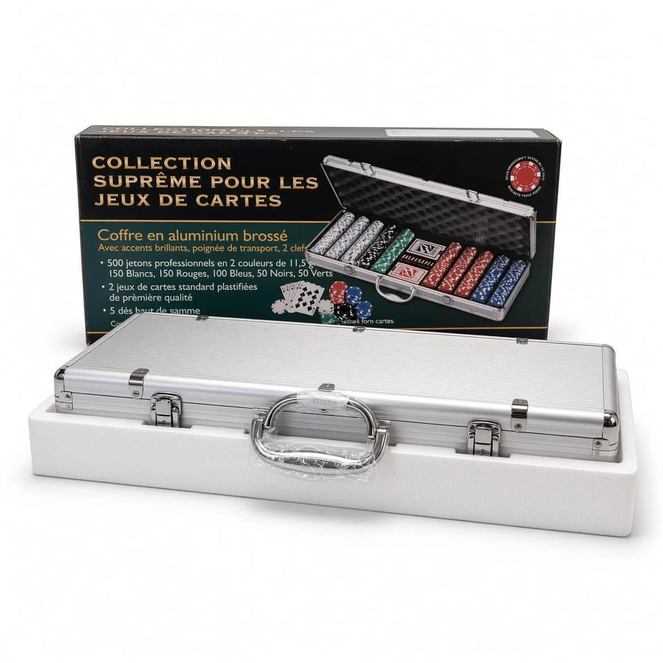 500 Poker Chip Set 11.5g – Aluminum Case, Cards & Dice - photo 2