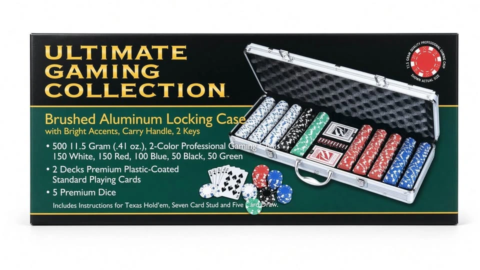500 Poker Chip Set 11.5g – Aluminum Case, Cards & Dice - photo 3