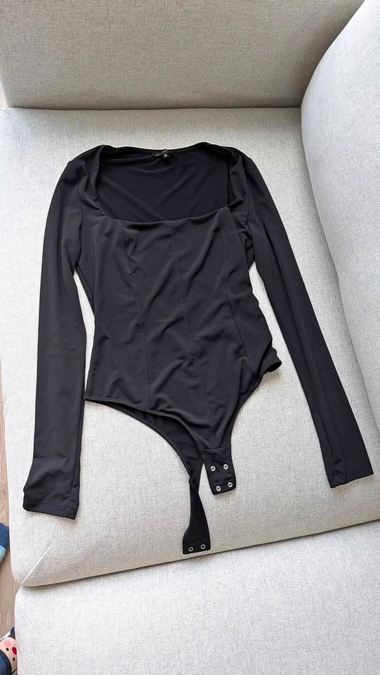 Dynamite Long Sleeve Black Bodysuit
