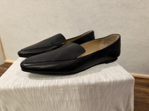 STEVE MADDEN WOMEN'S BLACK LEATHER FEATHER LOAFER FLATS - 7.5 - photo 5
