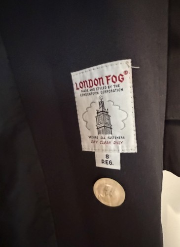 LONDON FOG Long Trench Rain Coat With Zip Women 8 Black Vintage - photo 2
