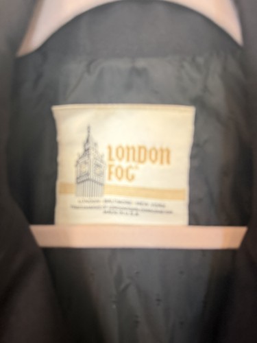 LONDON FOG Long Trench Rain Coat With Zip Women 8 Black Vintage - photo 5