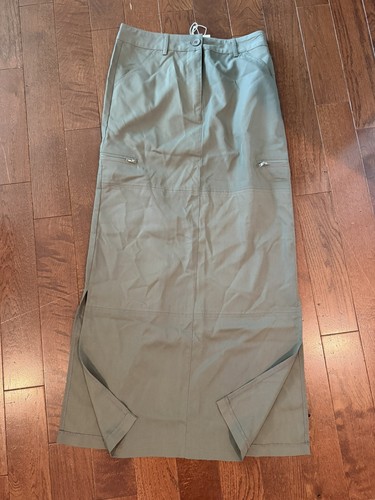 NWT Women's Utility Cargo Skirt Size S Olive Long Pockets