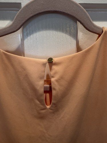 Calvin Klein Women’s Small Blouse Peach Pleated Crew Neck - photo 5