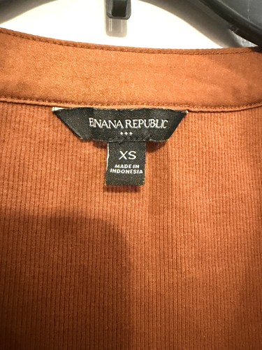 Banana Republic Henley 3/4 Sleeve XS Ribbed Rust Orange - photo 4