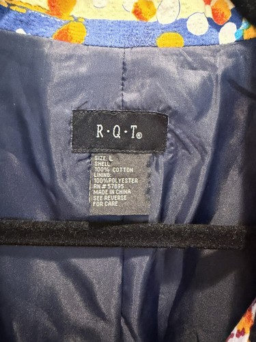 RQT Women’s L 90’s Multicolored Abstract Print Quilted Jacket - photo 2