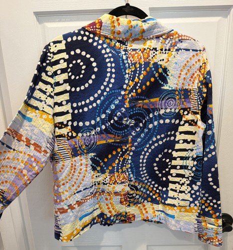 RQT Women’s L 90’s Multicolored Abstract Print Quilted Jacket - photo 3