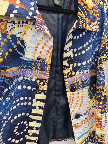 RQT Women’s L 90’s Multicolored Abstract Print Quilted Jacket - photo 4