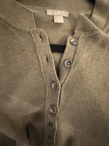 J. Jill Military Green Long-Sleeve Henley with Epaulets - photo 2
