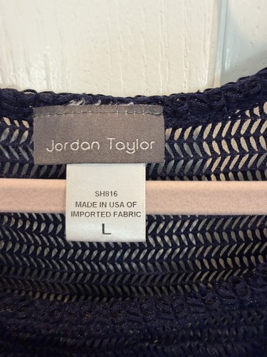Jordan Taylor Navy Knit Sheer Swim Cover Up With Rusched Sides L - photo 4