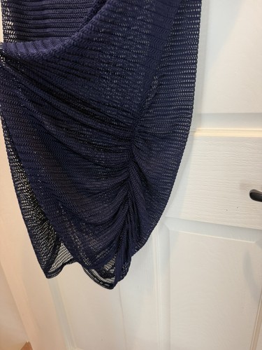 Jordan Taylor Navy Knit Sheer Swim Cover Up With Rusched Sides L - photo 5