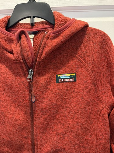 L.L. Bean Jacket Youth 10-12 Red Hooded Fleece Full Zip - photo 4