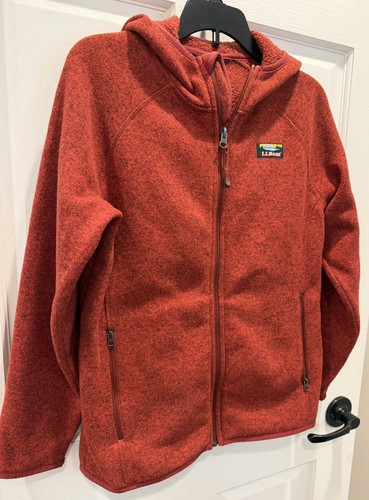 L.L. Bean Jacket Youth 10-12 Red Hooded Fleece Full Zip - photo 5