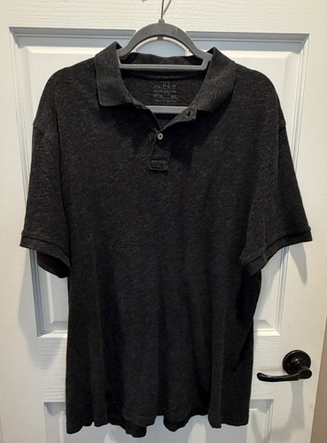 Jcrew Men's Dark Gray Cotton Polo Shirt Short Sleeve Sz XL