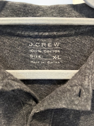 Jcrew Men's Dark Gray Cotton Polo Shirt Short Sleeve Sz XL - photo 2