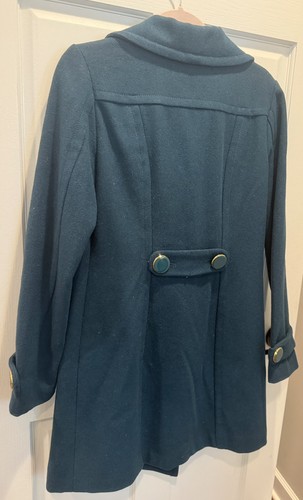 Divided Women's Size 6 Double-breasted Teal Wool Coat - photo 4