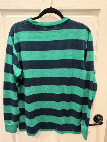 Vintage Ireland Rugby Sweater Mens Large Navy Green Striped - photo 4