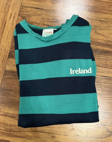 Vintage Ireland Rugby Sweater Mens Large Navy Green Striped - photo 5