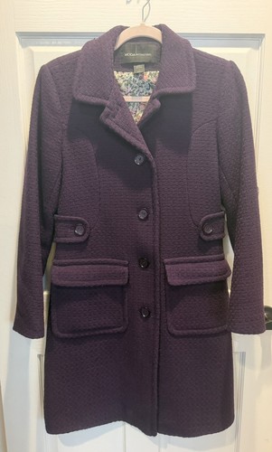 Moda Deep Purple Textured Overcoat Buttons, Pockets Size 2