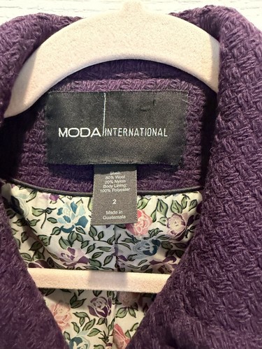 Moda Deep Purple Textured Overcoat Buttons, Pockets Size 2 - photo 2