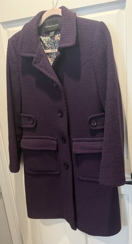 Moda Deep Purple Textured Overcoat Buttons, Pockets Size 2 - photo 3