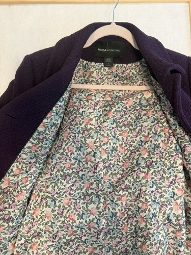 Moda Deep Purple Textured Overcoat Buttons, Pockets Size 2 - photo 4
