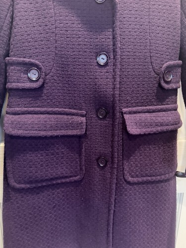 Moda Deep Purple Textured Overcoat Buttons, Pockets Size 2 - photo 5
