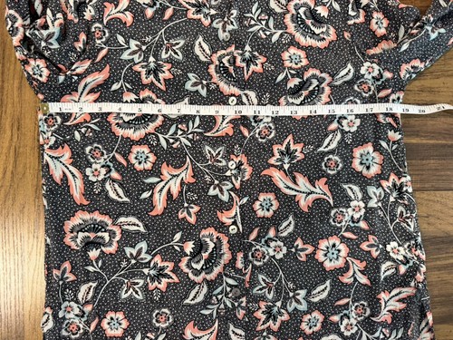 J. Jill Black Floral Paisley Button Up Tunic Top Size XS - photo 4