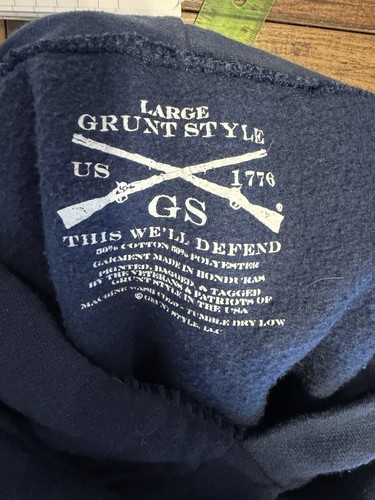 Grunt Style Patriot Hoodie Zero on Back / Navy Blue / Youth Larg - photo 2